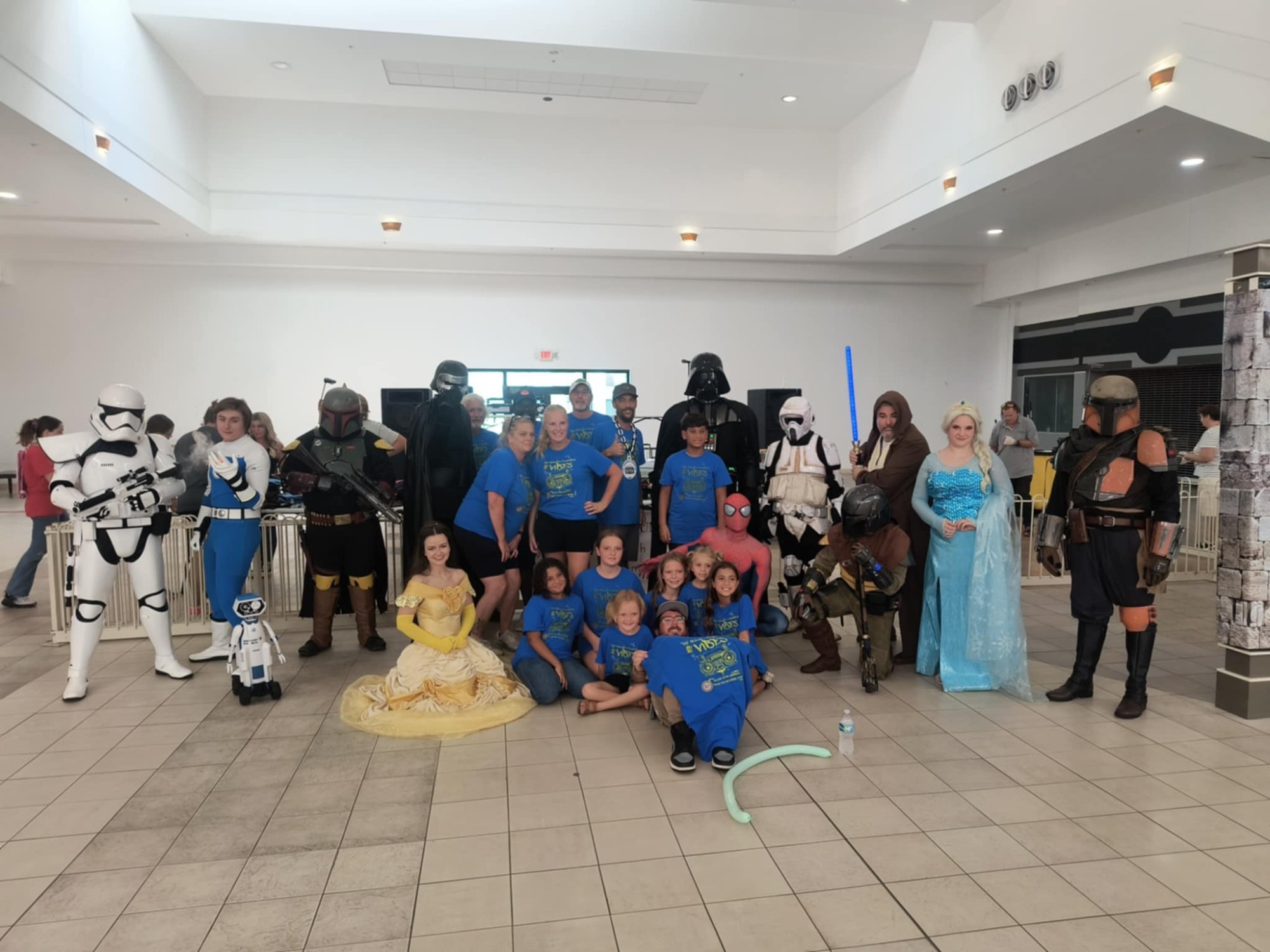 McDowell Foundation Back to School Bash — volunteers and costumed characters
