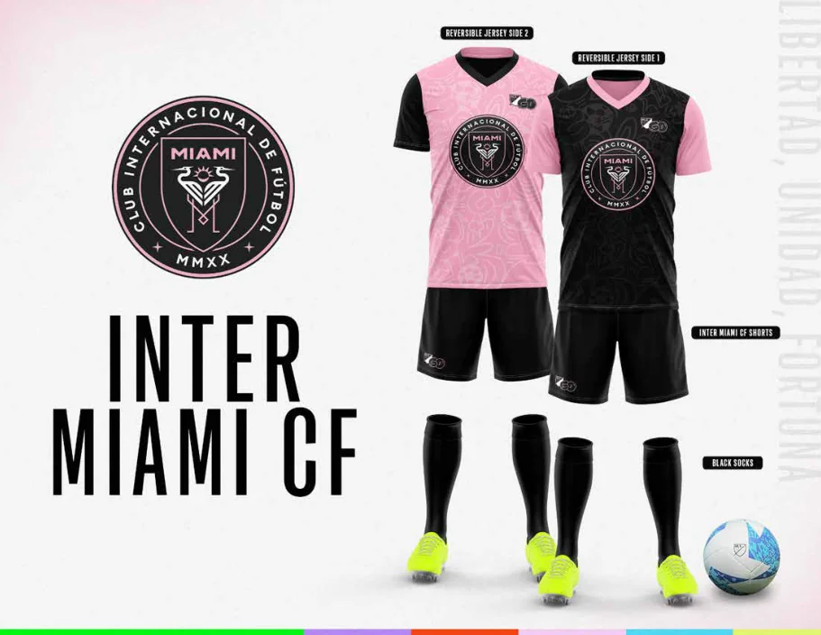 Inter Miami uniform designs from the MLS GO gear catalog